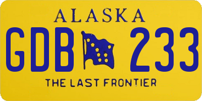 AK license plate GDB233