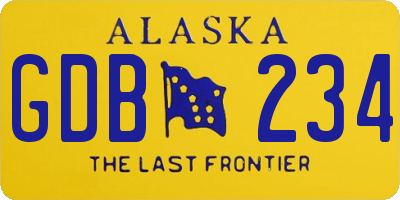 AK license plate GDB234
