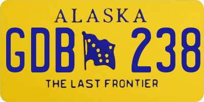 AK license plate GDB238