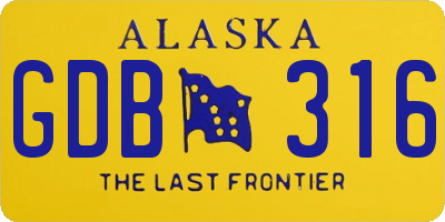 AK license plate GDB316