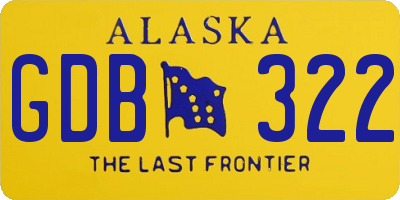 AK license plate GDB322