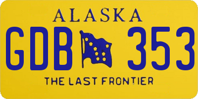 AK license plate GDB353