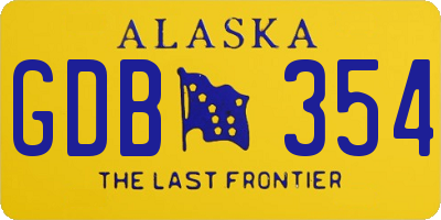 AK license plate GDB354