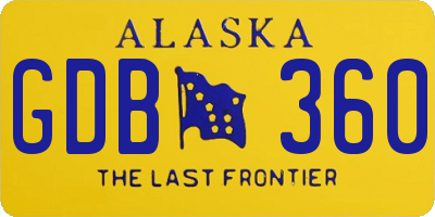 AK license plate GDB360
