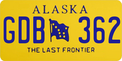 AK license plate GDB362