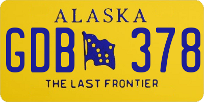AK license plate GDB378