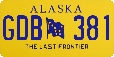 AK license plate GDB381