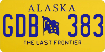 AK license plate GDB383