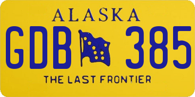 AK license plate GDB385