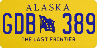 AK license plate GDB389