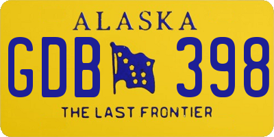 AK license plate GDB398