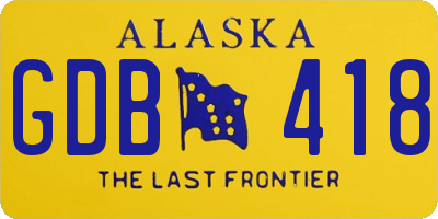 AK license plate GDB418