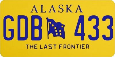 AK license plate GDB433
