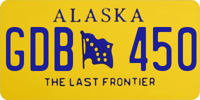 AK license plate GDB450