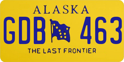 AK license plate GDB463