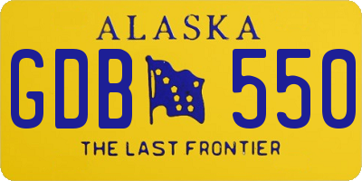 AK license plate GDB550