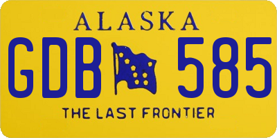 AK license plate GDB585