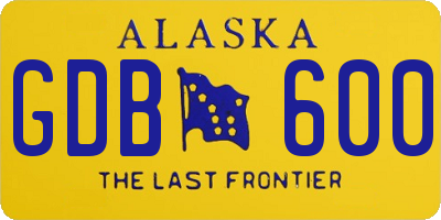 AK license plate GDB600