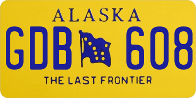 AK license plate GDB608