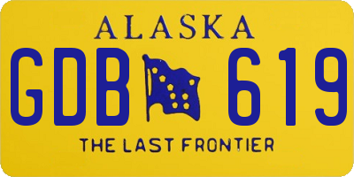AK license plate GDB619