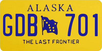 AK license plate GDB701