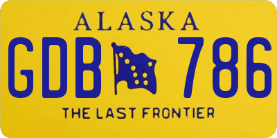 AK license plate GDB786
