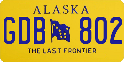 AK license plate GDB802