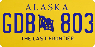 AK license plate GDB803