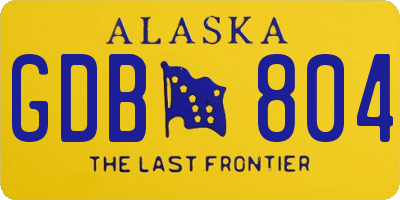 AK license plate GDB804