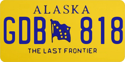 AK license plate GDB818