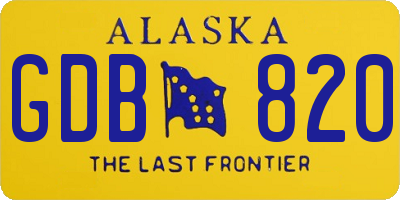 AK license plate GDB820