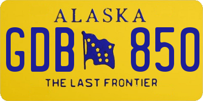 AK license plate GDB850