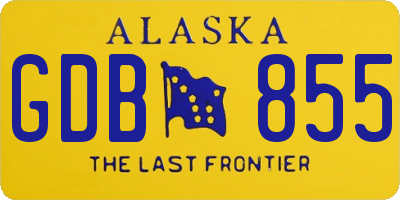 AK license plate GDB855
