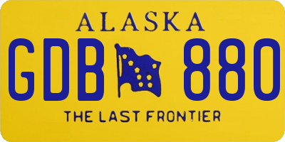 AK license plate GDB880