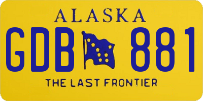 AK license plate GDB881
