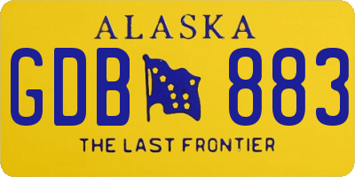AK license plate GDB883