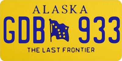AK license plate GDB933