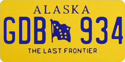 AK license plate GDB934