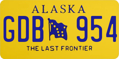 AK license plate GDB954
