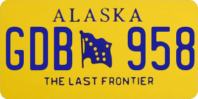 AK license plate GDB958