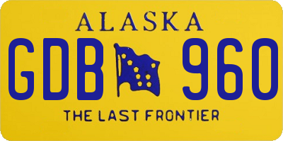 AK license plate GDB960