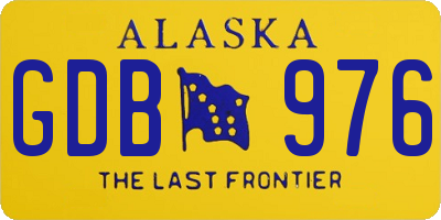 AK license plate GDB976
