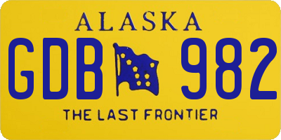 AK license plate GDB982