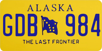 AK license plate GDB984