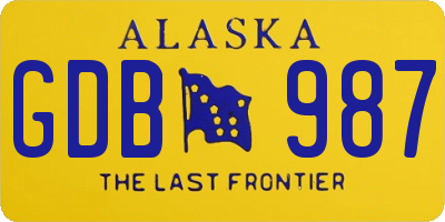AK license plate GDB987