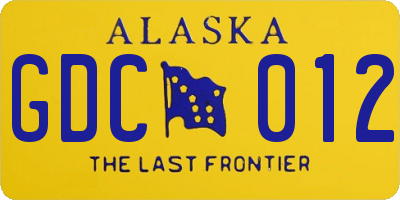 AK license plate GDC012
