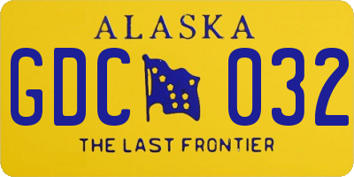 AK license plate GDC032