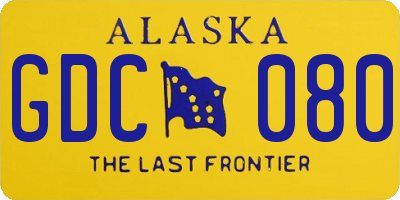 AK license plate GDC080