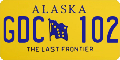 AK license plate GDC102