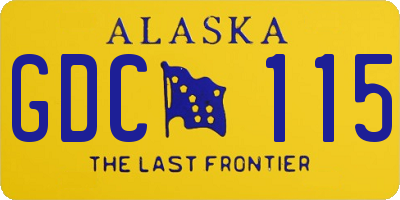 AK license plate GDC115